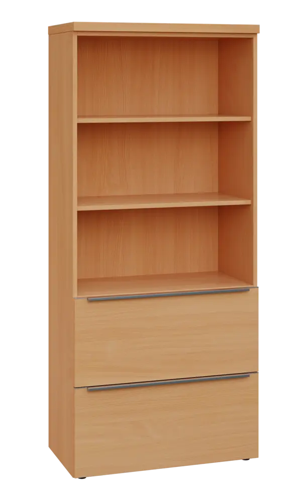 SIN 5 - 82ZN kancelářská skříň, 2-zásuvková/nika, 1820x800x400, buk royal